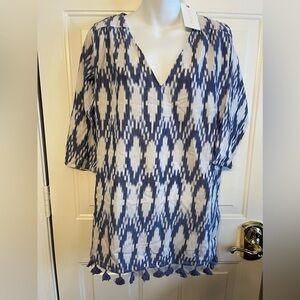 Marea Tassel Coverup, Ikat women cotton size small *New *‎